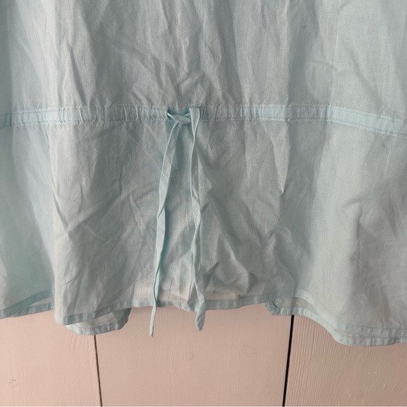 Ella Simone Cotton Pajama Set Sz XL Sky Blue NWOT Embroidered Pintuck Ribbon - Picture 10 of 16